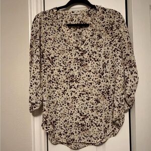 Maurices Cream and Brown Floral Blouse